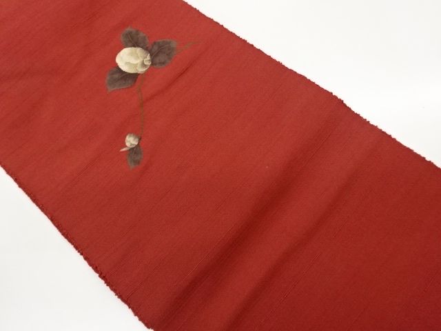 蕾に枝葉模様織出し名古屋帯